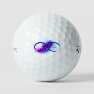 Infinity with Purple Feather Golf Balls