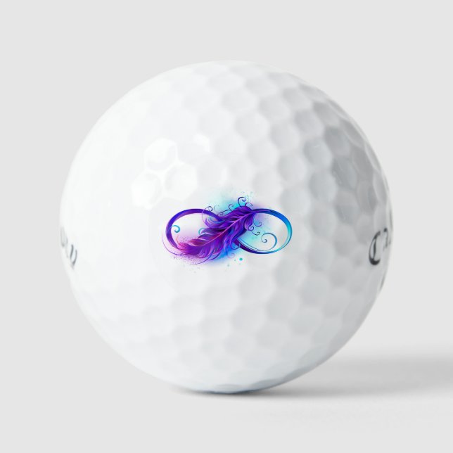 Infinity with Purple Feather Golf Balls (Front)