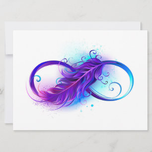 Infinity with Purple Feather Holiday Card