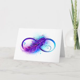 Infinity with Purple Feather Invitation