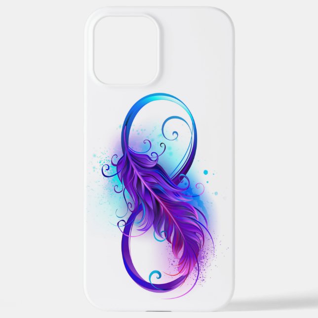 Infinity with Purple Feather iPhone Case (Back)