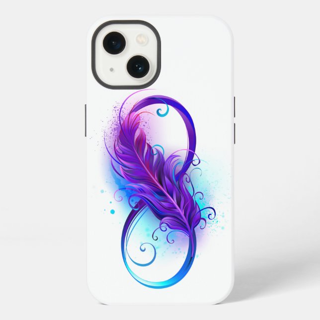 Infinity with Purple Feather iPhone Case (Back)