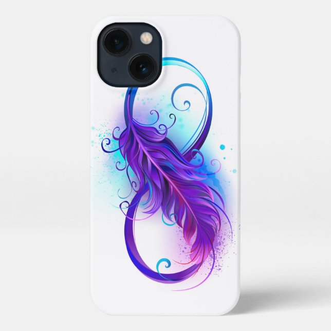 Infinity with Purple Feather iPhone Case (Back)