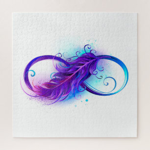 Infinity with Purple Feather Jigsaw Puzzle