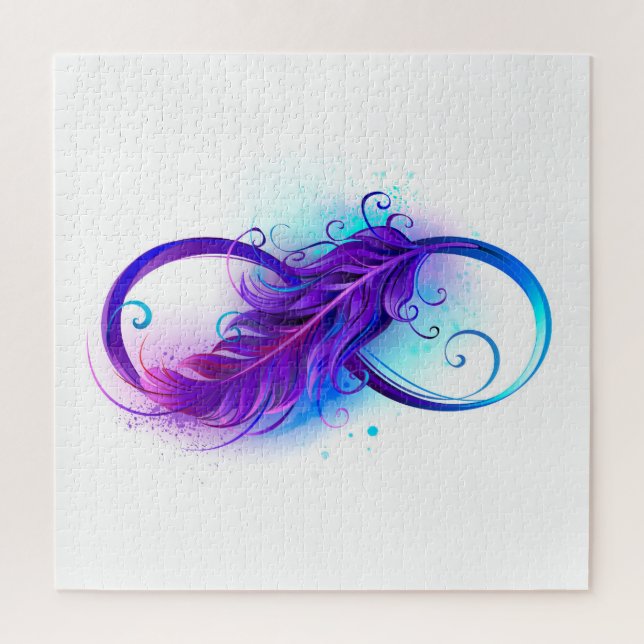 Infinity with Purple Feather Jigsaw Puzzle (Vertical)