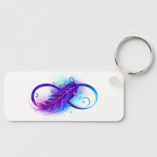 Infinity with Purple Feather Keychain