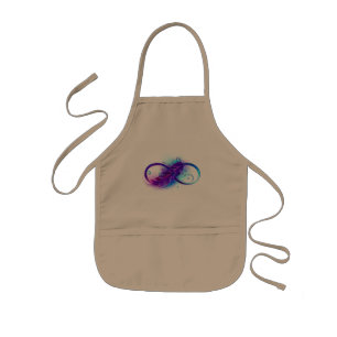 Infinity with Purple Feather Kids Apron