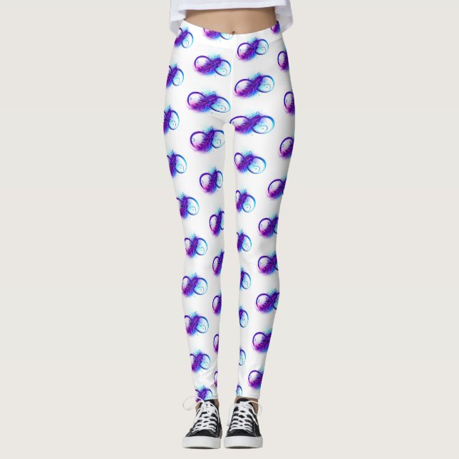 Infinity with Purple Feather Leggings (Front)