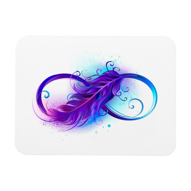 Infinity with Purple Feather Magnet (Horizontal)