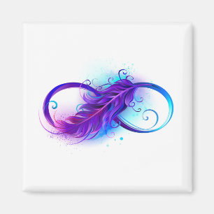 Infinity with Purple Feather Magnet