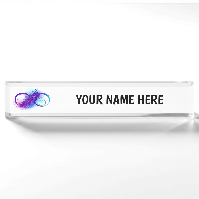 Infinity with Purple Feather Nameplate (Front)