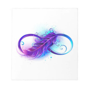 Infinity with Purple Feather Notepad