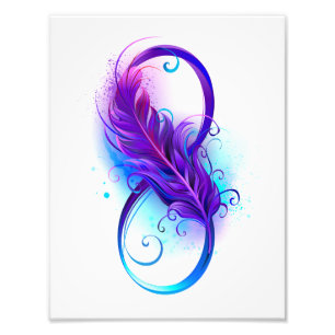 Infinity with Purple Feather Photo Print