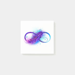 Infinity with Purple Feather Post-it Notes