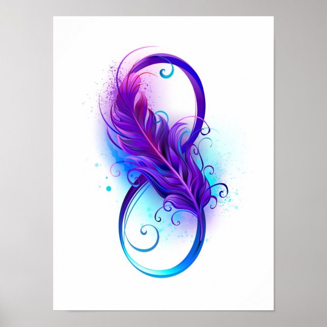 Infinity with Purple Feather Poster (Front)