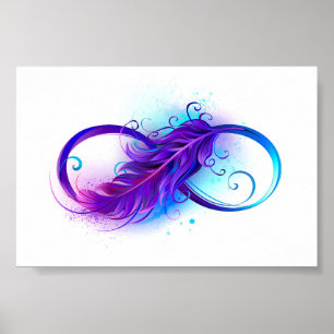 Infinity with Purple Feather Poster
