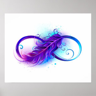 Infinity with Purple Feather Poster