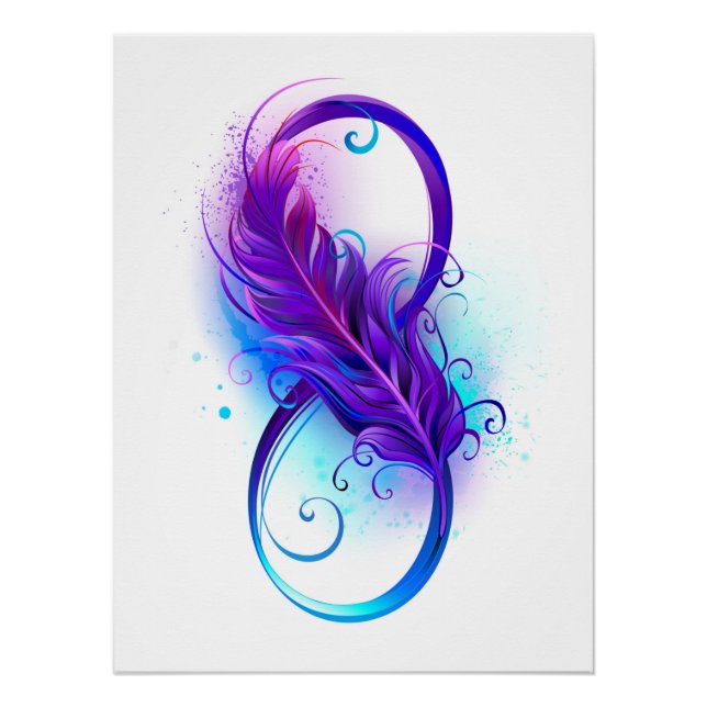 Infinity with Purple Feather Poster (Front)