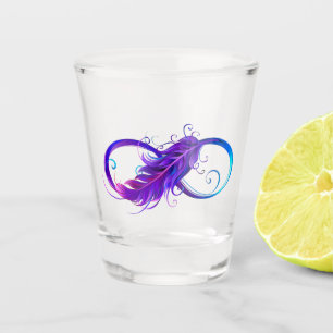 Infinity with Purple Feather Shot Glass