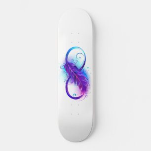 Infinity with Purple Feather Skateboard