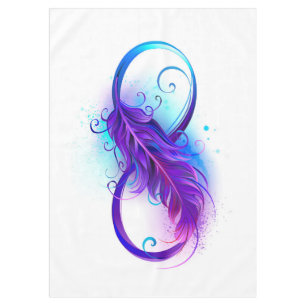 Infinity with Purple Feather Tablecloth