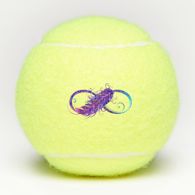 Infinity with Purple Feather Tennis Balls (Front)