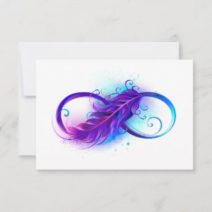 Infinity with Purple Feather Thank You Card