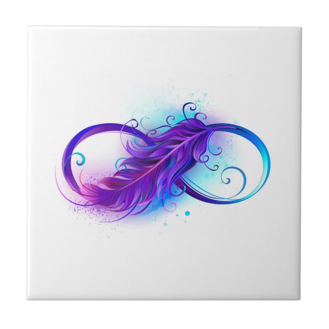 Infinity with Purple Feather Tile (Front)