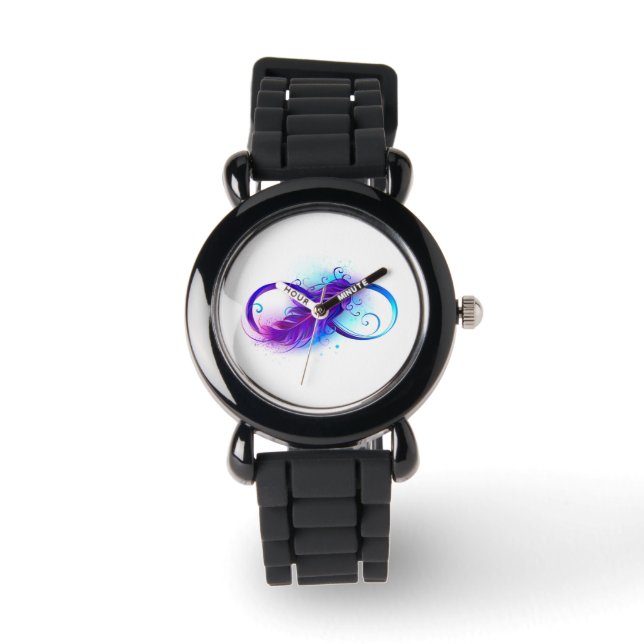 Infinity with Purple Feather Watch (Front)