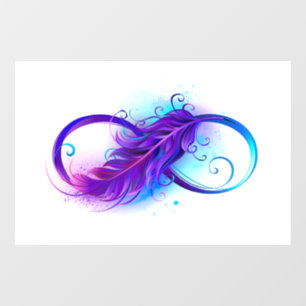 Infinity with Purple Feather Window Cling