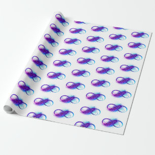 Infinity with Purple Feather Wrapping Paper