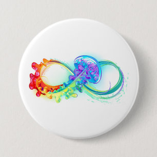 Infinity with Rainbow Jellyfish 3 Inch Round Button