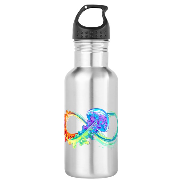 Infinity with Rainbow Jellyfish 532 Ml Water Bottle (Front)