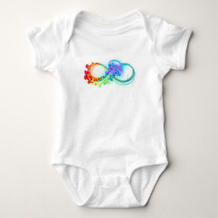 Infinity with Rainbow Jellyfish Baby Bodysuit