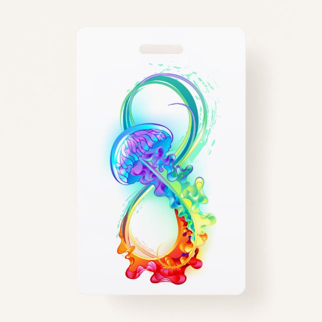 Infinity with Rainbow Jellyfish Badge (Front)