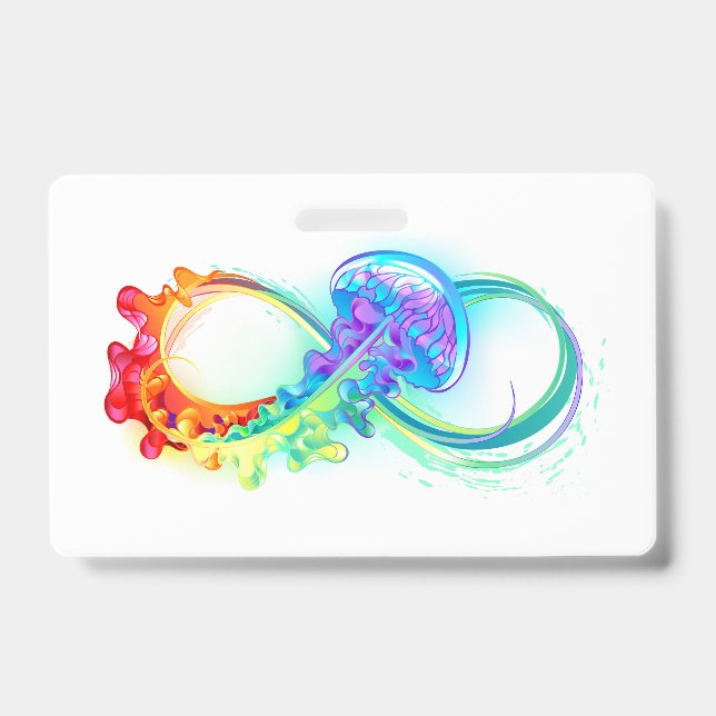 Infinity with Rainbow Jellyfish Badge (Front)