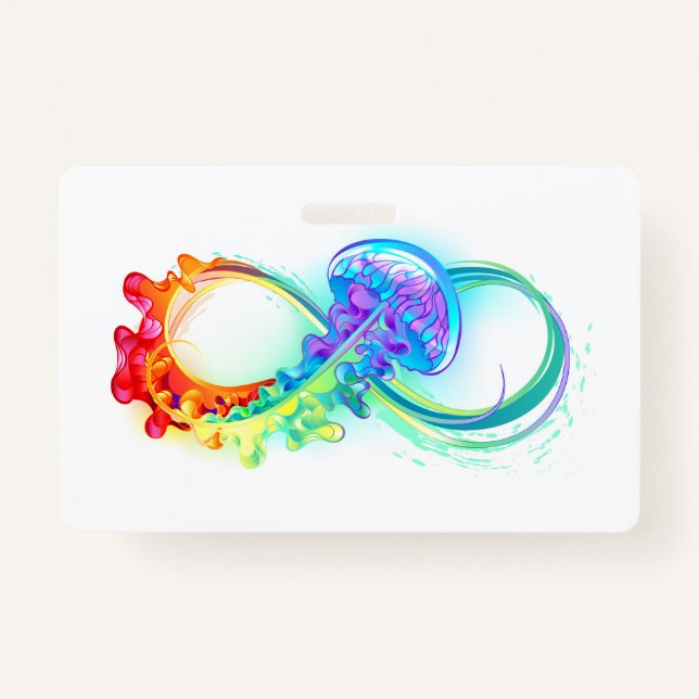 Infinity with Rainbow Jellyfish Badge (Front)