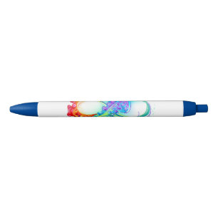 Infinity with Rainbow Jellyfish Black Ink Pen