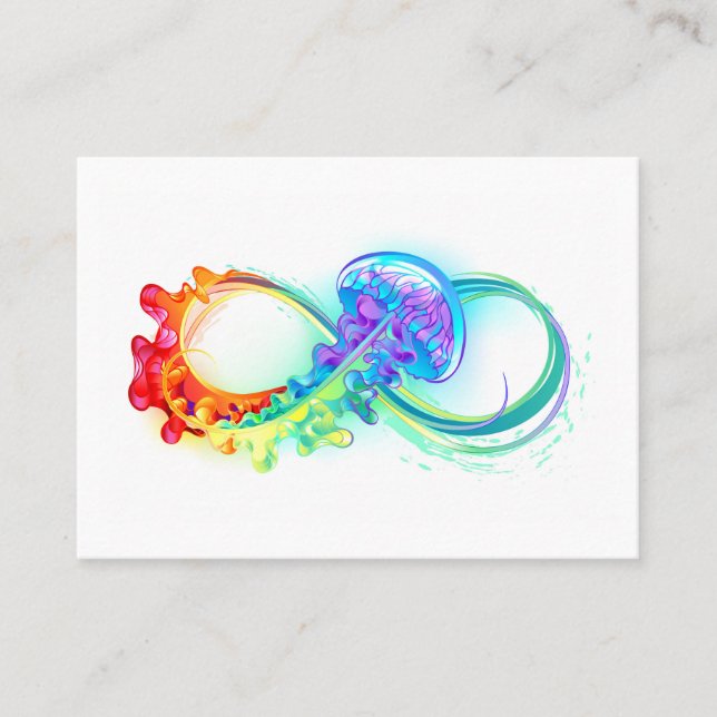 Infinity with Rainbow Jellyfish Business Card (Front)