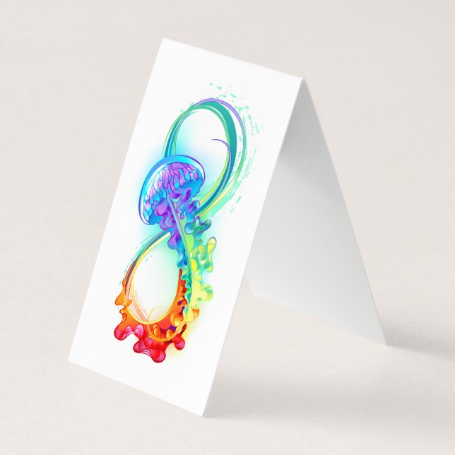 Infinity with Rainbow Jellyfish Business Card (Back)