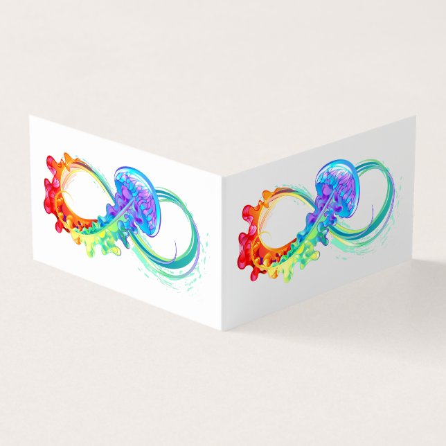 Infinity with Rainbow Jellyfish Business Card (Outside)