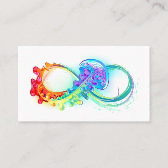 Infinity with Rainbow Jellyfish Calling Card (Front)