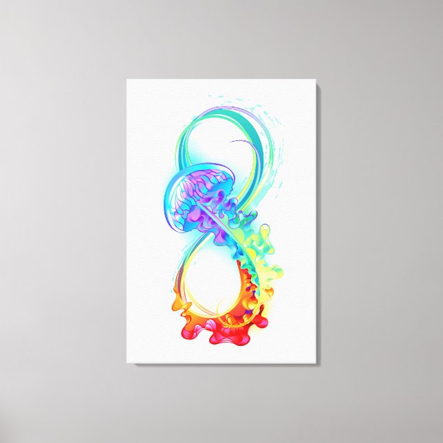 Infinity with Rainbow Jellyfish Canvas Print (Front)