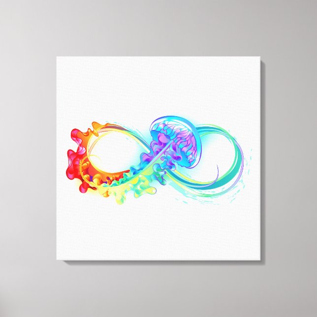 Infinity with Rainbow Jellyfish Canvas Print (Front)