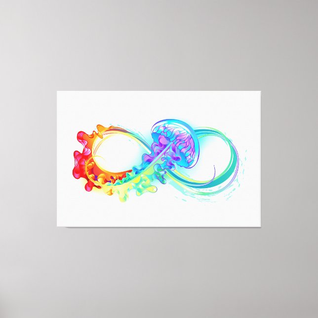 Infinity with Rainbow Jellyfish Canvas Print (Front)