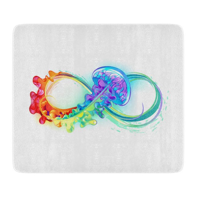 Infinity with Rainbow Jellyfish Cutting Board (Front)