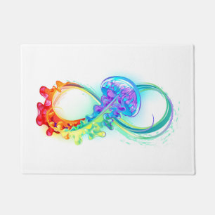 Infinity with Rainbow Jellyfish Doormat