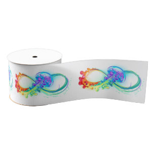 Infinity with Rainbow Jellyfish Grosgrain Ribbon