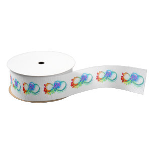 Infinity with Rainbow Jellyfish Grosgrain Ribbon