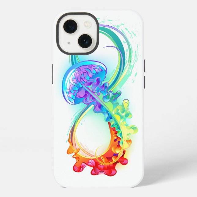 Infinity with Rainbow Jellyfish iPhone Case (Back)